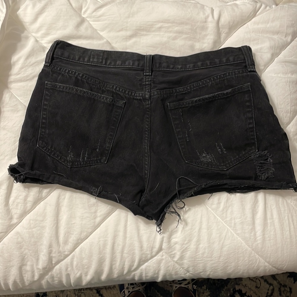 We the Free Black Cut Off Denim Shorts - Picture 6 of 6